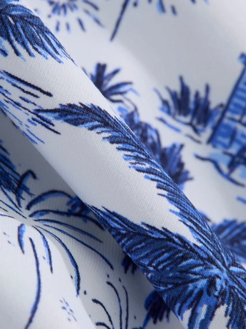 Vineyard Vines Blue and White Palm-Print One-Piece Swimsuit